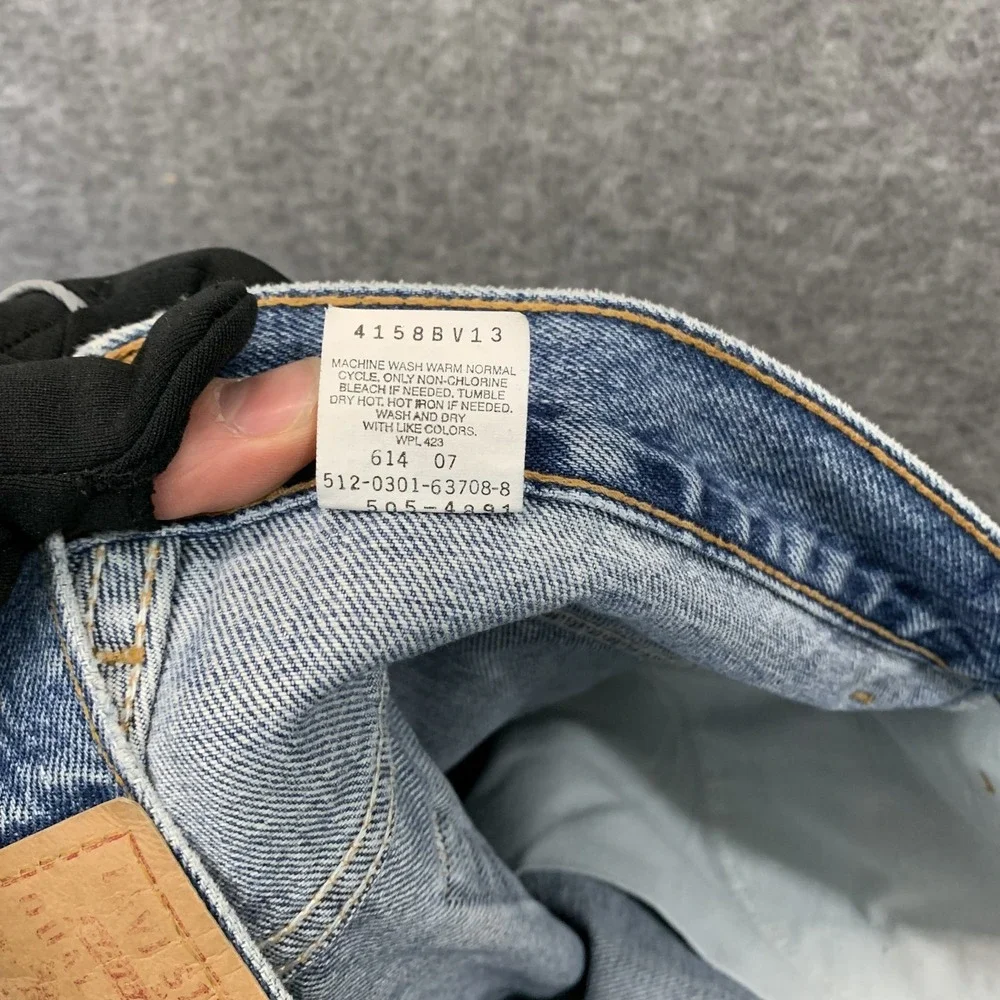 VTG Y2K Levi's 505 Jeans 34x36 Regular Fit Denim‎ Medium Light Wash Long Inseam